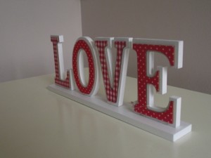 Shabby Chic Wooden Love Sign