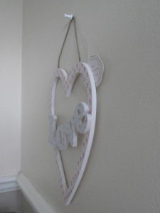 vintage hanging love sign